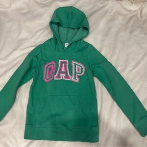 GAP Kids Vibrant Green Hoodie with Pink Accents